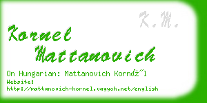 kornel mattanovich business card